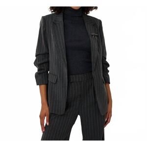NEW ESQUALO stripes blazer in dark grey melange